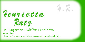 henrietta ratz business card